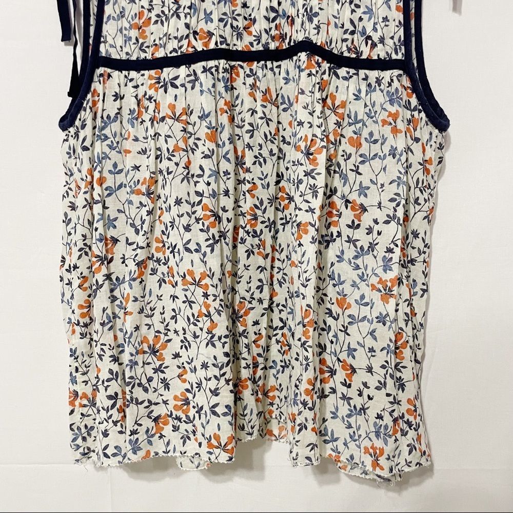 M Aerie Floral Swing Shoulder Tie Sleeveless Semisheer Blouse - Picture 4 of 8